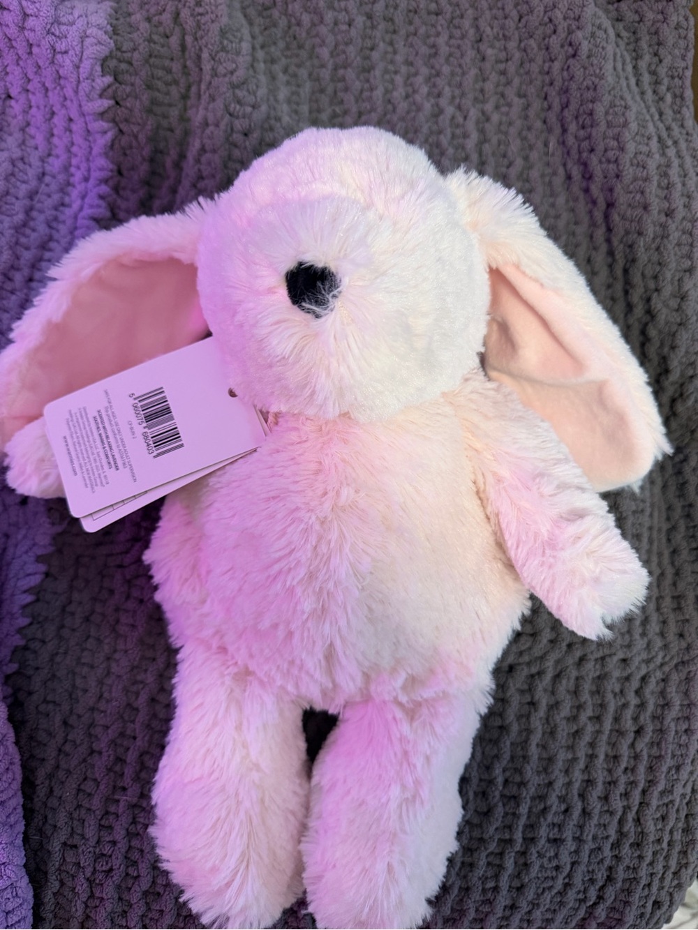 Warmies brand Plush Bunny Stuffed Animal - Soft Pink